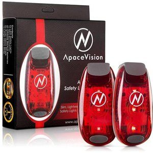 LED Safety Light (2 Pack)+Free Bonuses|Clip On Strobe/Running Lights for Runners